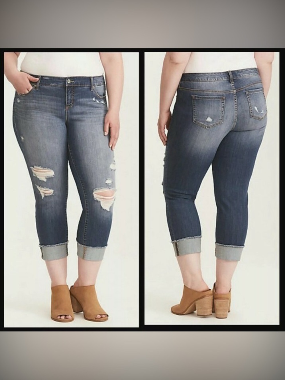 Torrid cropped boyfriend vintage stretch jeans size 30